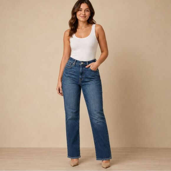 Judy Blue Denim - Judy Blue Straight Fit Leg Dark Wash Denim Jeans Style JB82561DK Size 11/30